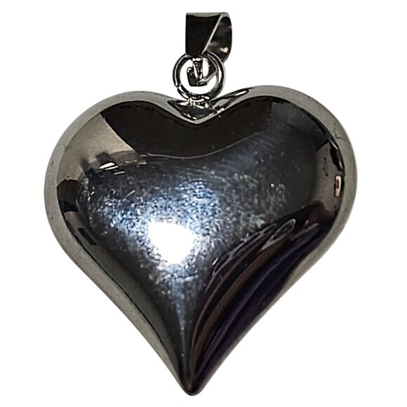 Elegant Heart Pendant Silver Tone DIY Necklace Metal Charm Minimalist Jewelry - Picture 1 of 4